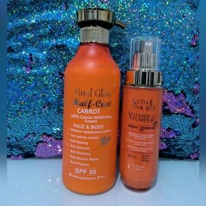 2in1 Final Glow H-C CARROT Body lotion 500ml Spf50 & Active Caviar Serum 💯%👌